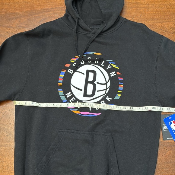 Brooklyn Nets New York NBA Black Hoodie Medium Mens Hoodie Basketball New Era - Picture 13 of 16